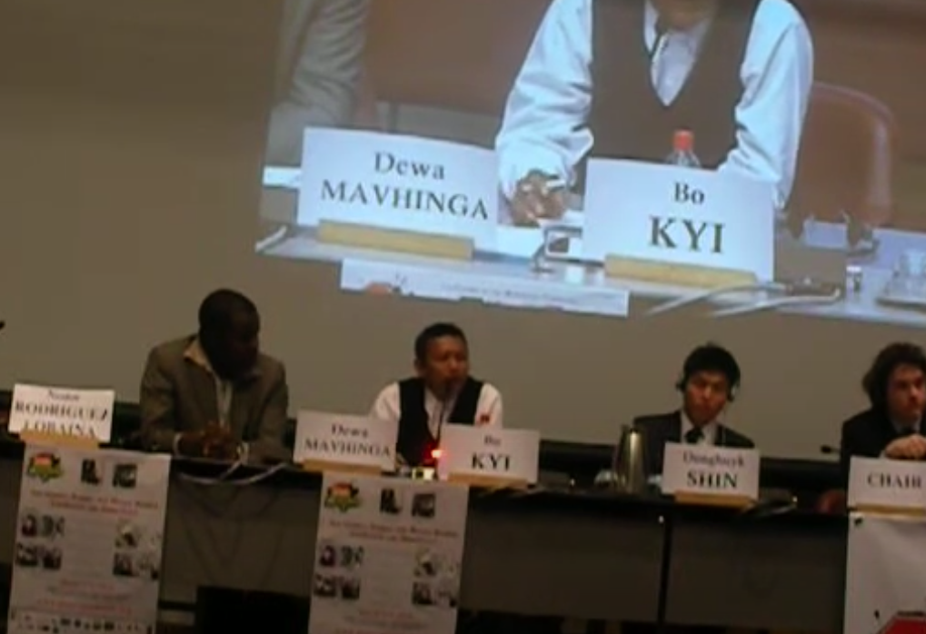 Bo Kyi at Geneva Summit, 2010