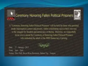 Aung San Suu Kyi’s message to the commemoration of fallen political prisoners